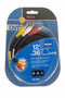 RCA DVD composite video and stereo audio cables packaging on a gray background