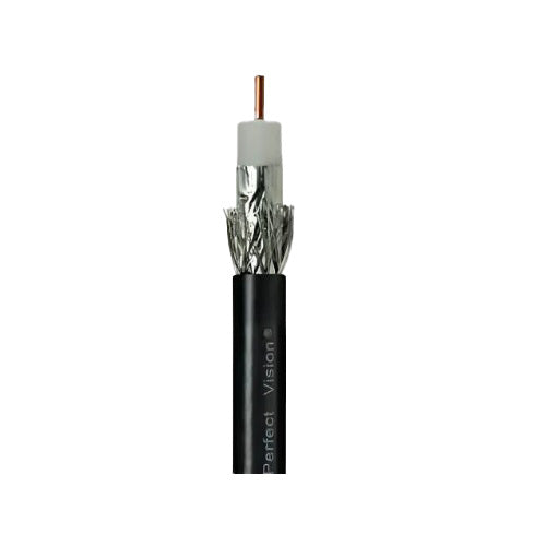 RG6 Coaxial Cable Solid Copper, 1000' Single Strand, Black (CB1B06DSCR0-05)