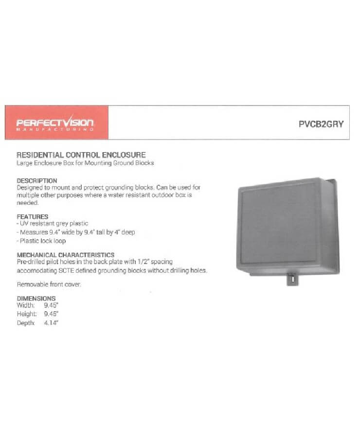 Cover/Box, Residential Control Enclosure 9.4"x9.4"x4" - The Satellite Shop