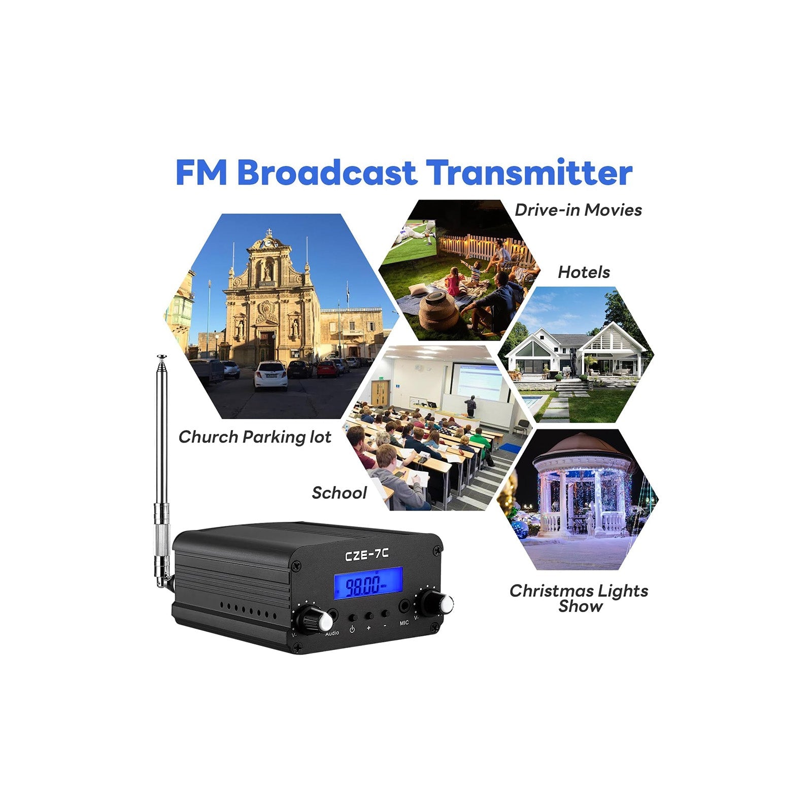 CZE - 7C 7W Long Range FM Transmitter - The Satellite Shop