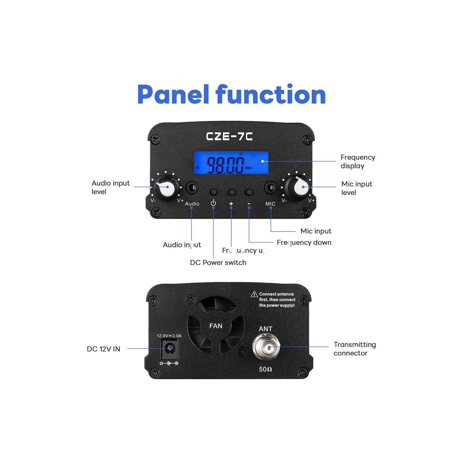 CZE - 7C 7W Long Range FM Transmitter - The Satellite Shop
