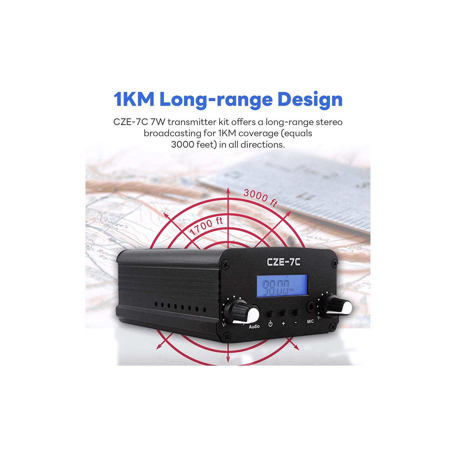 CZE - 7C 7W Long Range FM Transmitter - The Satellite Shop