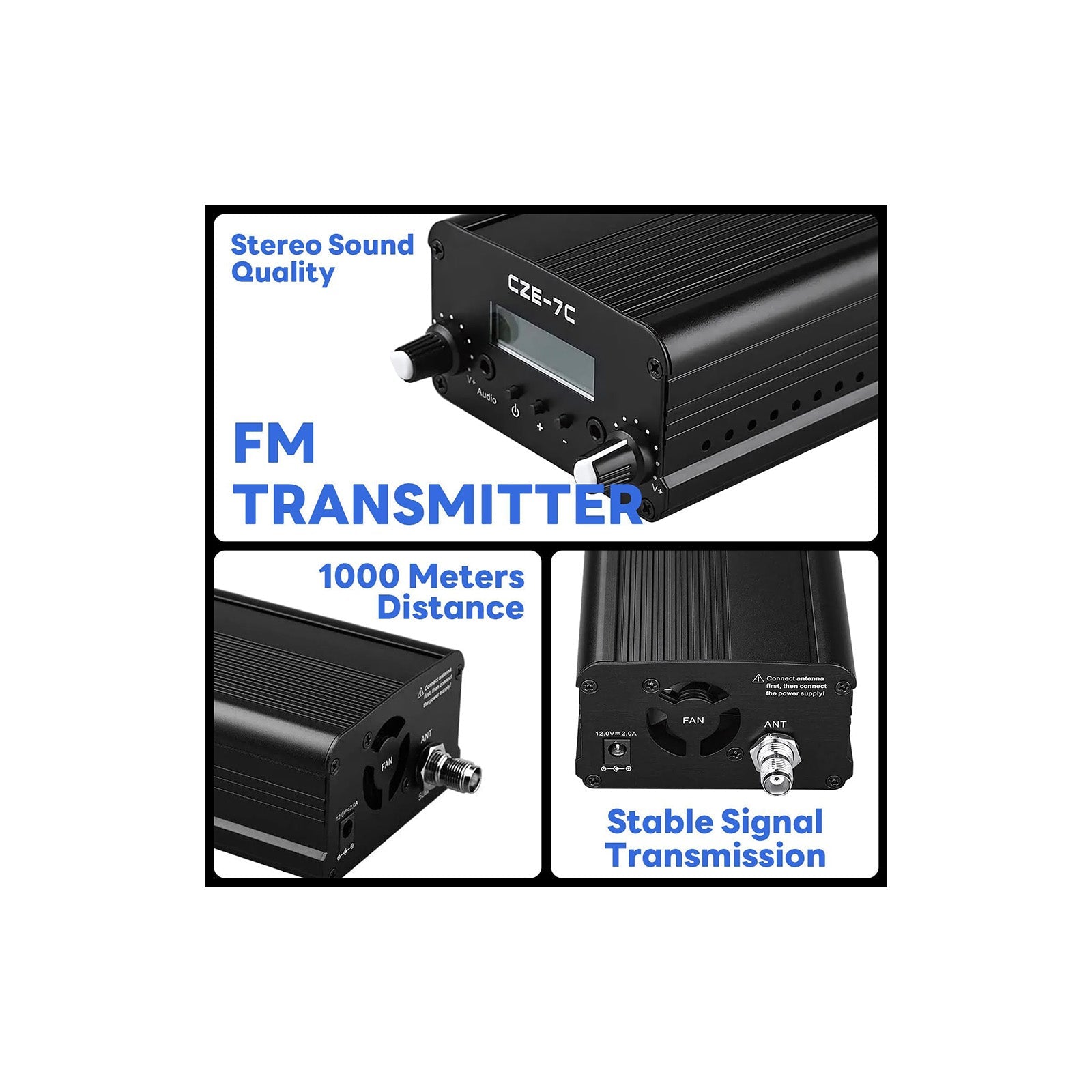 CZE - 7C 7W Long Range FM Transmitter - The Satellite Shop