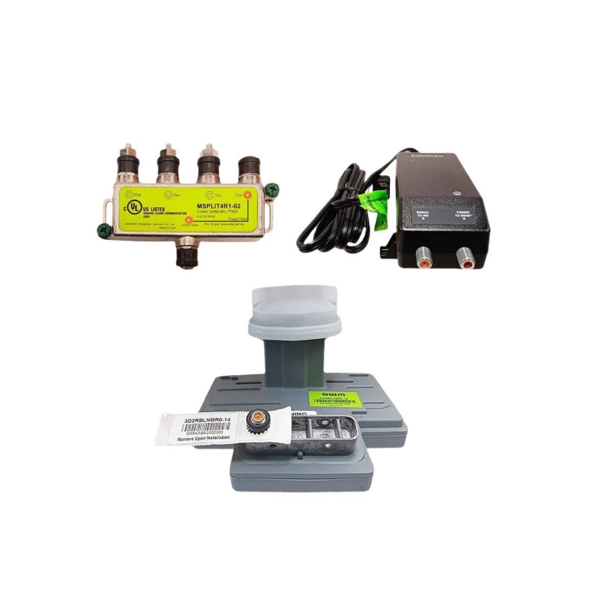 DirecTV swm sl3s lnb Kit With Power And Splitter - The Satellite Shop
