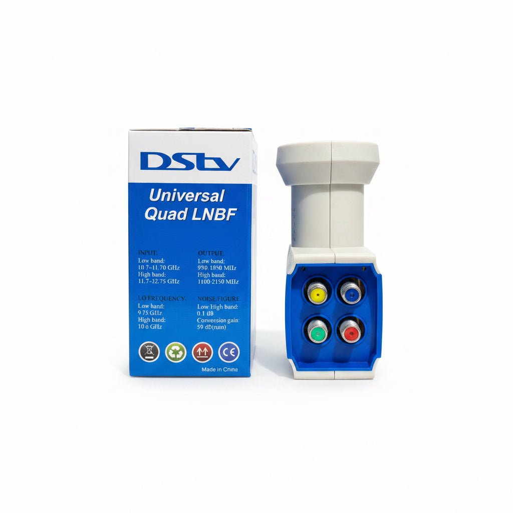 DSTV Universal FTA Quad LNBF 0.1dB | 3-Year Warranty - The Satellite Shop