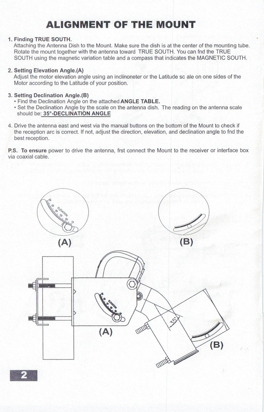 Opticum DM2800 Diseqc H - H Satellite Dish Motor and Mount - The Satellite Shop