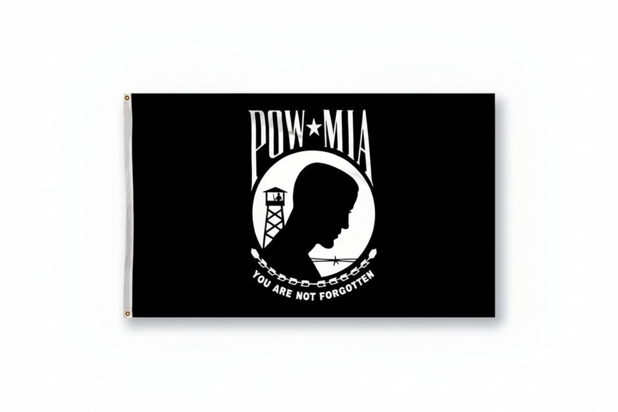 POW/MIA Flag – 5 Sizes, All - Weather Polyester with Grommets - The Satellite Shop