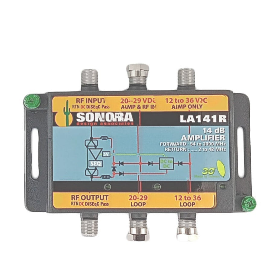 Sonora LA141R - T SWM 14dB Gain Line Amp with 12V Power Supply - The Satellite Shop