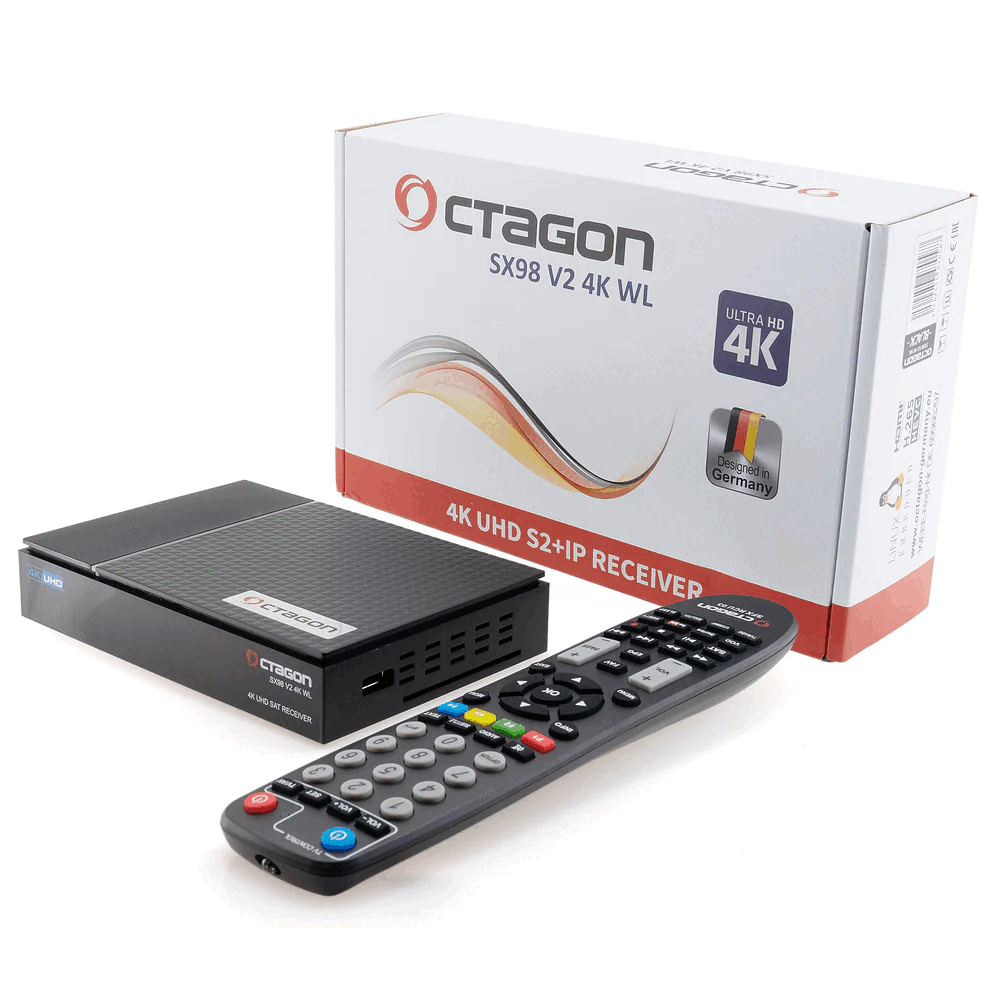 Octagon SX98 V2 4K UHD Sat Receiver - WiFi 5, Linux, PVR