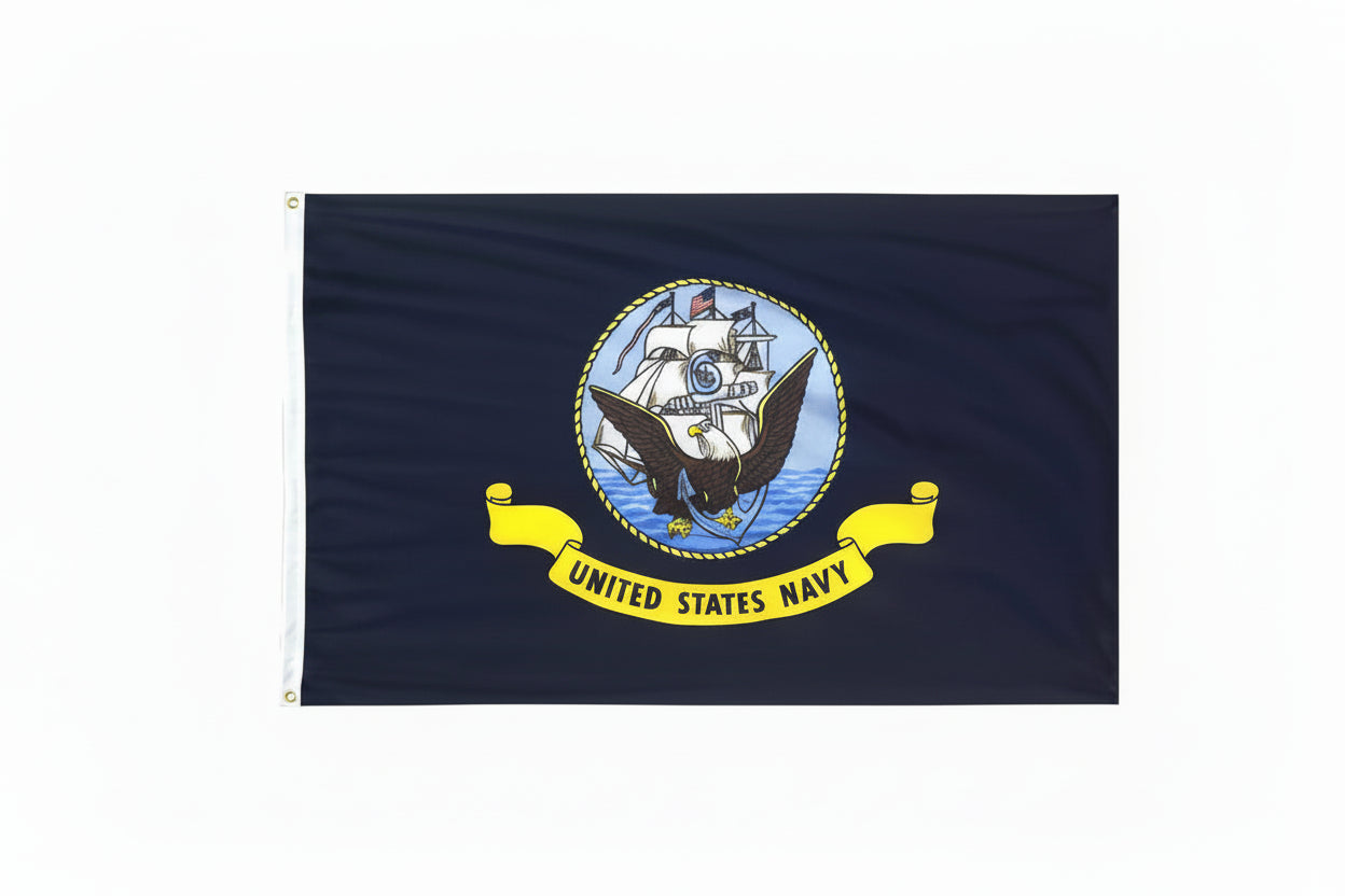 US Navy Flag - 2 Sizes, All - Weather Polyester with Grommets - The Satellite Shop